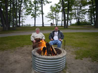 Mom and Dad around the campfire